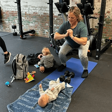Lindsay with her baby - Burpees and Babies