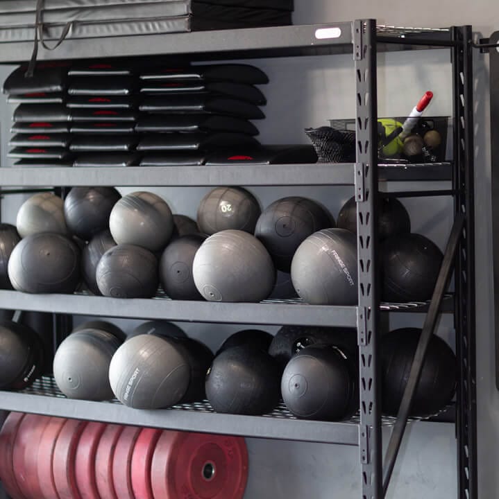 Stacked weights in the gym