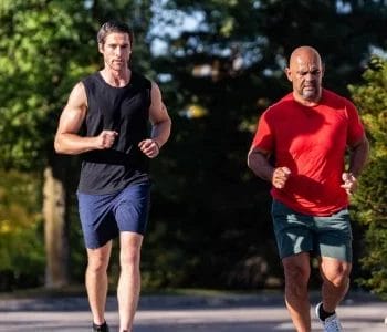 Men running