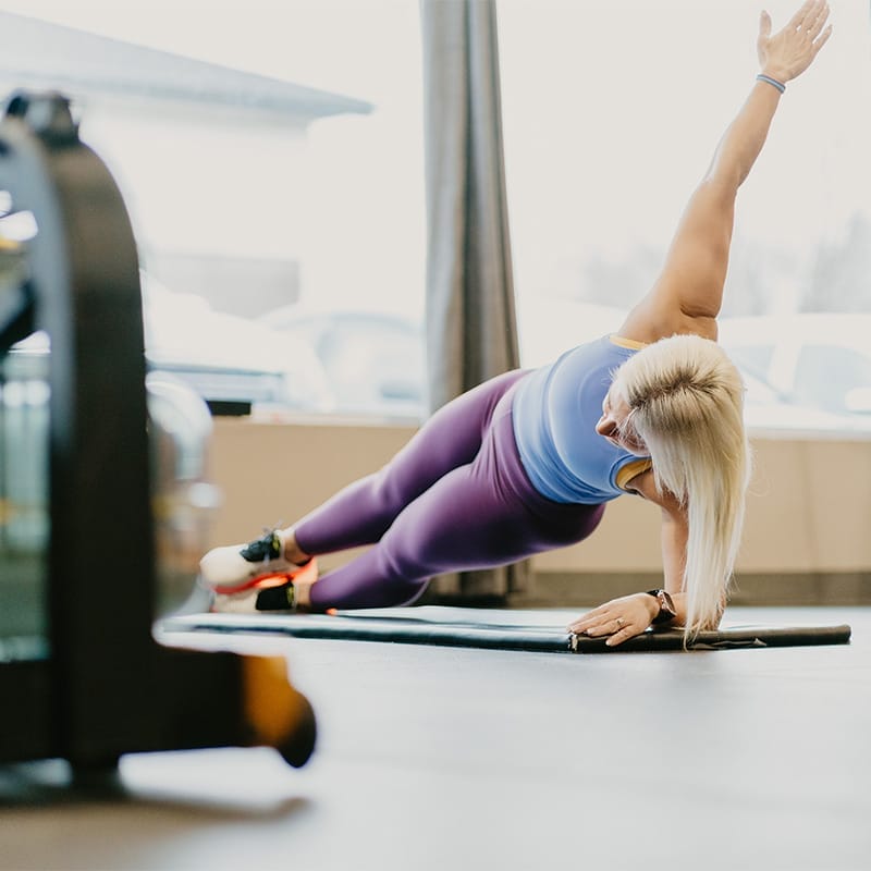 woman practicing yoga